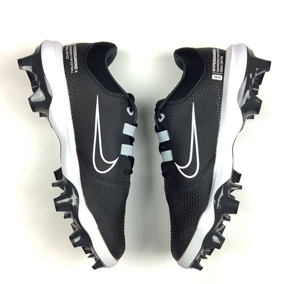 Nike HyperDiamond 4 Softball Cleats Shoes Black White Toe Drag Women's 9 - Picture 3 of 10